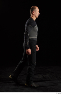 George  1 black thermal underwear sideview walking whole body…